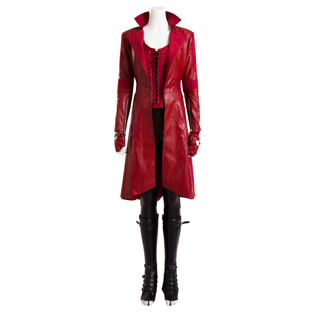 Captain America Civil War Wanda Django Maximoff(Scarlet Witch) Red suit Movie Cosplay Costume