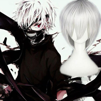 Kaneki Ken Cosplay Mask & Wig Adjustable Zipper [Tokyo Ghoul] #JU2131