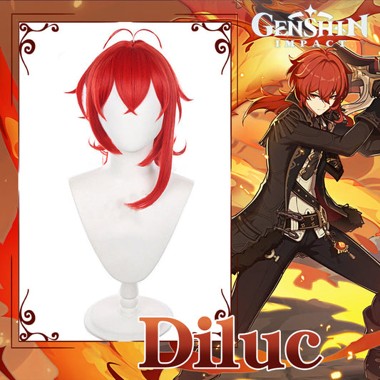 Genshin Impact - Diluc Cosplay Wig