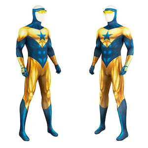 Costume  Gold Star Michael, Cosplay Costume Zentai Suit Superhero Bodysuit Booster, Outfit Halloween Costumes for Men Adult style