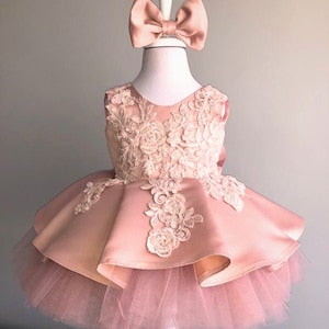 Dusty Rose Pink Baby Girl's 1st Birthday Tutu Outfit, Toddler Girl Birthday Dress, First Birthday Party Dress, Little Girl Princess Dress