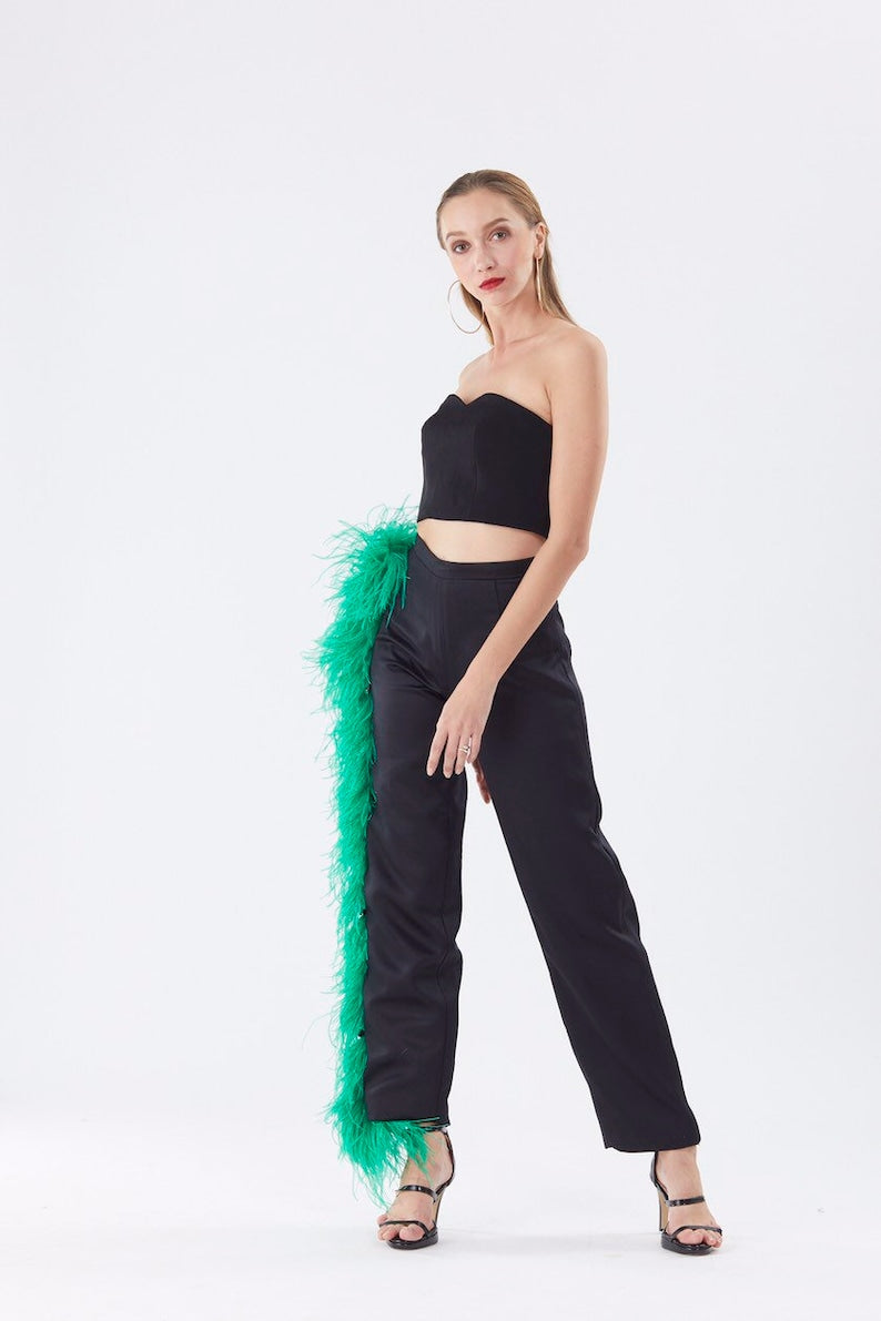 Vontrice Light Purple Feathers Pants