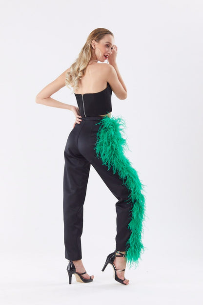 Vontrice Light Purple Feathers Pants