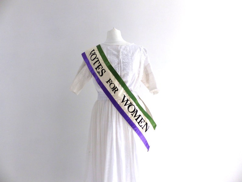 Suffragette Protest Sash Votes for Women Edwardian 1920 Costume Accessories