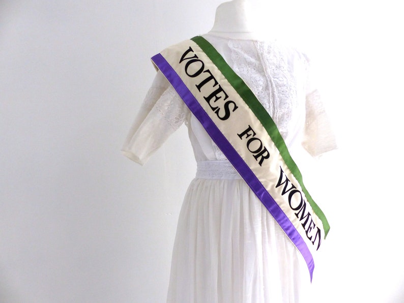 Suffragette Protest Sash Votes for Women Edwardian 1920 Costume Accessories