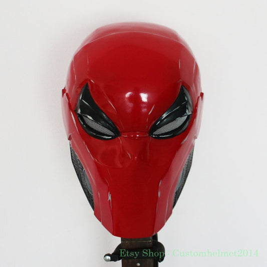 1:1 Wearable Custom Halloween Costume, Jason Todd The Red Hood Helmet DJ Mask, Red Hood Arkham City Mask Cosplay