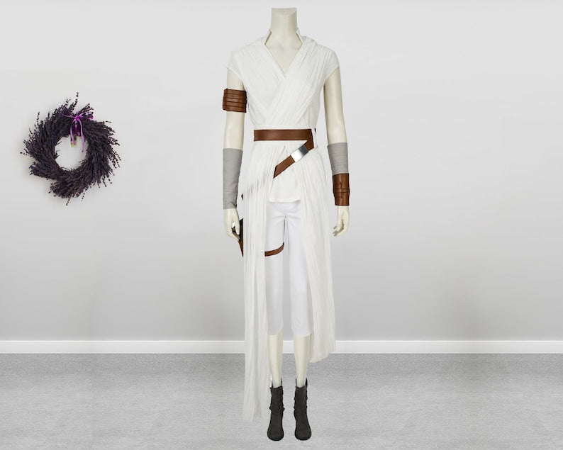 Star Wars 9 The Rise of Skywalker Rey Cosplay Costume Women Outfit