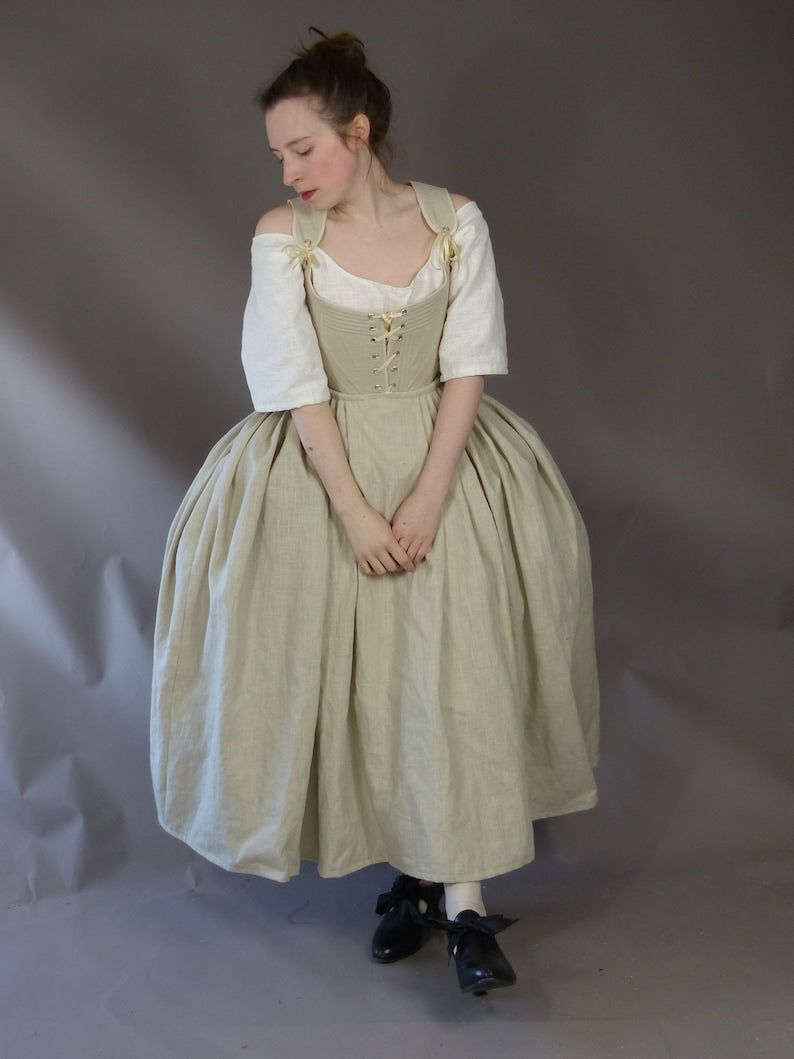 Linen 18th Century Petticoat Skirt Fantasy Historic Inspired Costume Undergarments