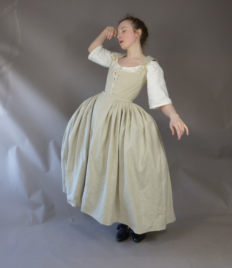 Linen 18th Century Petticoat Skirt Fantasy Historic Inspired Costume Undergarments