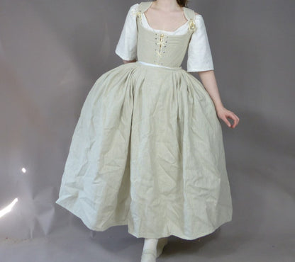 Linen 18th Century Petticoat Skirt Fantasy Historic Inspired Costume Undergarments