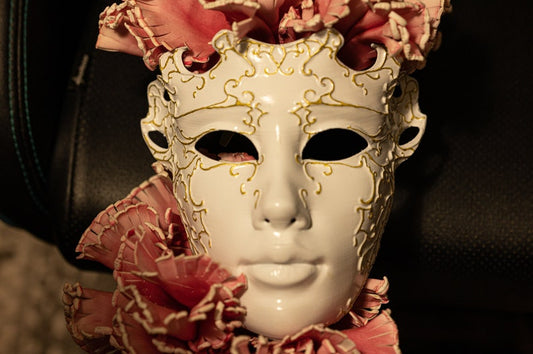 Masquerade Mask,Venetian Mask,Prom Mask,adult Prom,Full Face Mask,italian Style Mask,home Decoration,Wearable,Colombina for Carnival Parties