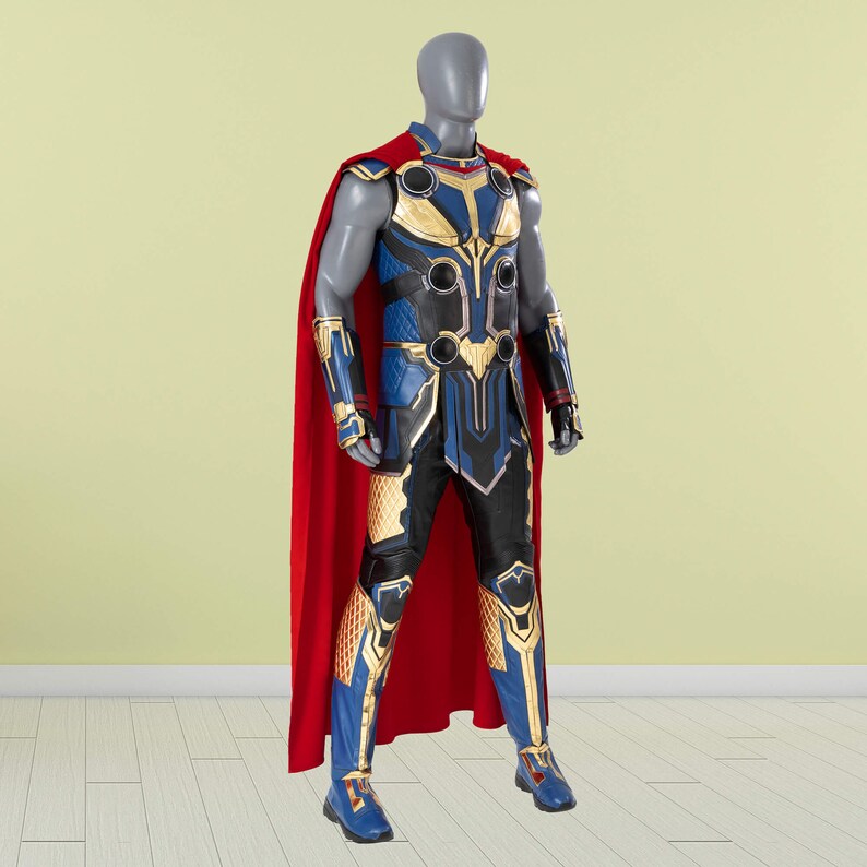 Thor: Love and Thunder Thor Costume Cosplay Suit Blue Halloween Outfit Ver3