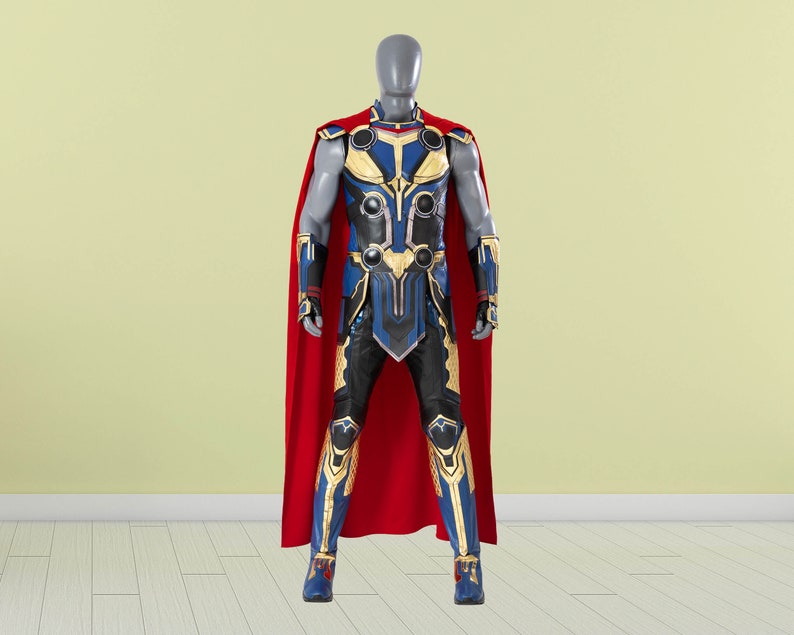 Thor: Love and Thunder Thor Costume Cosplay Suit Blue Halloween Outfit Ver3