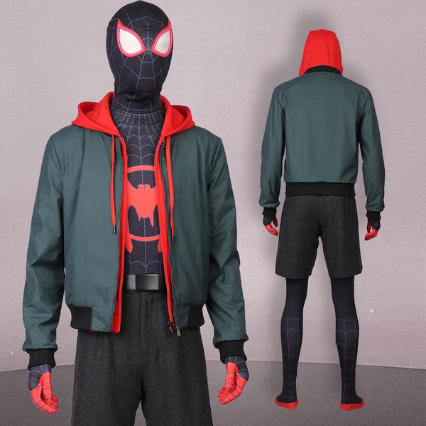 Miles Morales Spider-Man Into the Spider-Verse Costume Cosplay Jumpsu ...