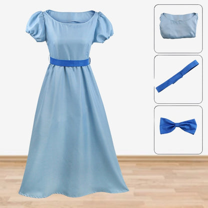 Wendy Costume Dress Peter Pan Cosplay Costume Blue Dress Anime Dress