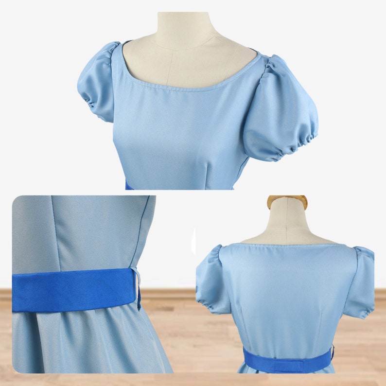 Wendy Costume Dress Peter Pan Cosplay Costume Blue Dress Anime Dress