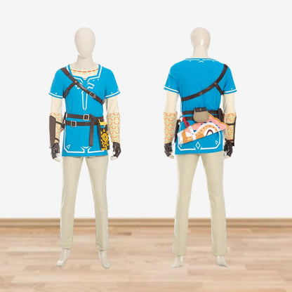 Legend Zelda Cosplay Full Set, The Legend of Zelda Wild Link Cosplay Outfit for Men