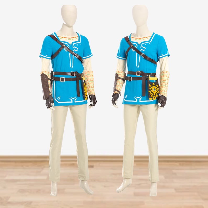 Legend Zelda Cosplay Full Set, The Legend of Zelda Wild Link Cosplay Outfit for Men