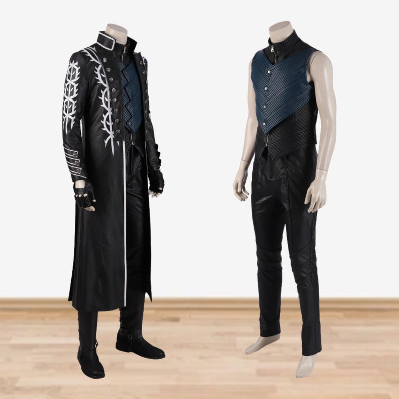 Vergil Cosplay Costume Men Outfit Devil May Cry 5 Game Halloween Costume