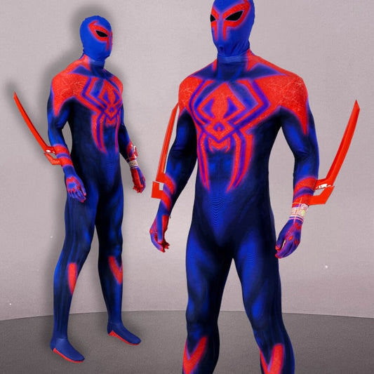 Spiderman 2099 Miguel O'Hara Across the Spider-Verse Spider-Man  Costume Cosplay Jumpsuit Halloween Party Suit