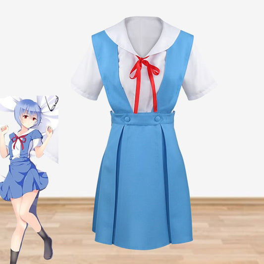 Evangelion cosplay Costume Anime Neon Gensis Asuka Langley Soryu Student Uniform Dress for Girls