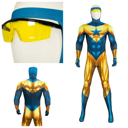 Costume  Gold Star Michael, Cosplay Costume Zentai Suit Superhero Bodysuit Booster, Outfit Halloween Costumes for Men Adult style