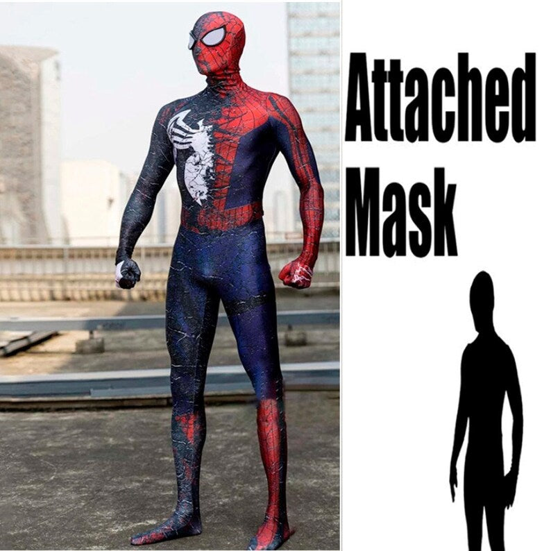 Costume Halloween Adults Kids Symbiote Suit Superhero, Cosplay Costume Full Bodysuit Zentai, costume Men Party Jumpsuit