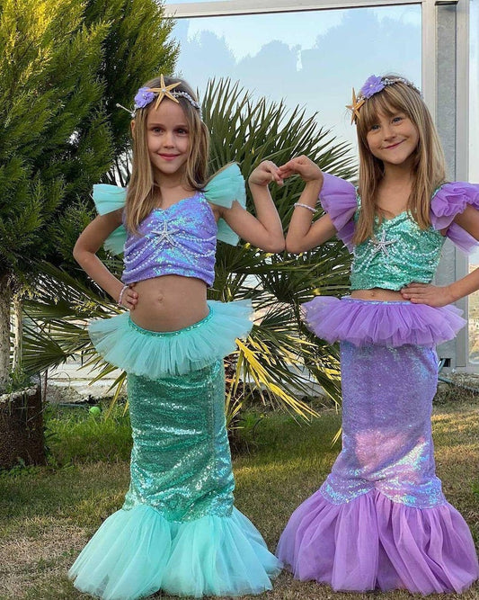 Enchanting Mermaid Costume for Girls, Purple and Blue Mermaid Dress for Toddlers, Perfect for Halloween and Birthday Parties, Toddler Dress