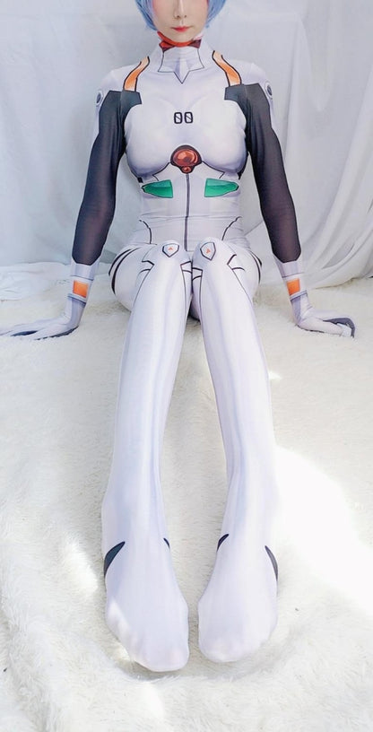 Cosplay Rei Ayanami ,Cosplay Costume White Jumpsuit, Halloween Party Cosplay Zentai Catsuit,costume Fancy