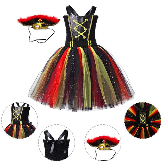 Movie Pirate Captain, Cosplay Kids Toddler Girls Role Play Tutu, Dress Halloween Funny Disguise, Costume Child Dress Fantasy Outfit