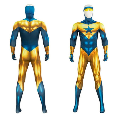 Costume  Gold Star Michael, Cosplay Costume Zentai Suit Superhero Bodysuit Booster, Outfit Halloween Costumes for Men Adult style