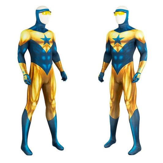 Costume  Gold Star Michael, Cosplay Costume Zentai Suit Superhero Bodysuit Booster, Outfit Halloween Costumes for Men Adult style