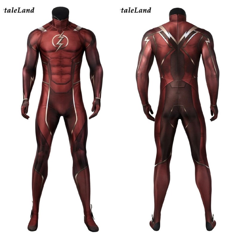 Barry Cosplay Costume for Halloween Carnival,Costume Roleplaying Bodysuit with Superhero,Costume Printing Jumpsuit