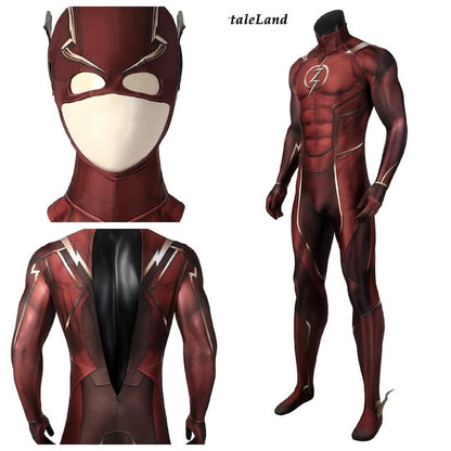 Barry Cosplay Costume for Halloween Carnival,Costume Roleplaying Bodysuit with Superhero,Costume Printing Jumpsuit