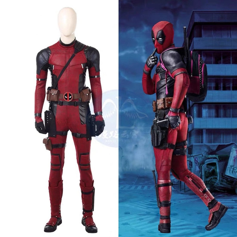 Deadpool 3 Cosplay Costume For Men Red Jumpsuit With Boots Full Set Deadpool Vs Wolverine Costume