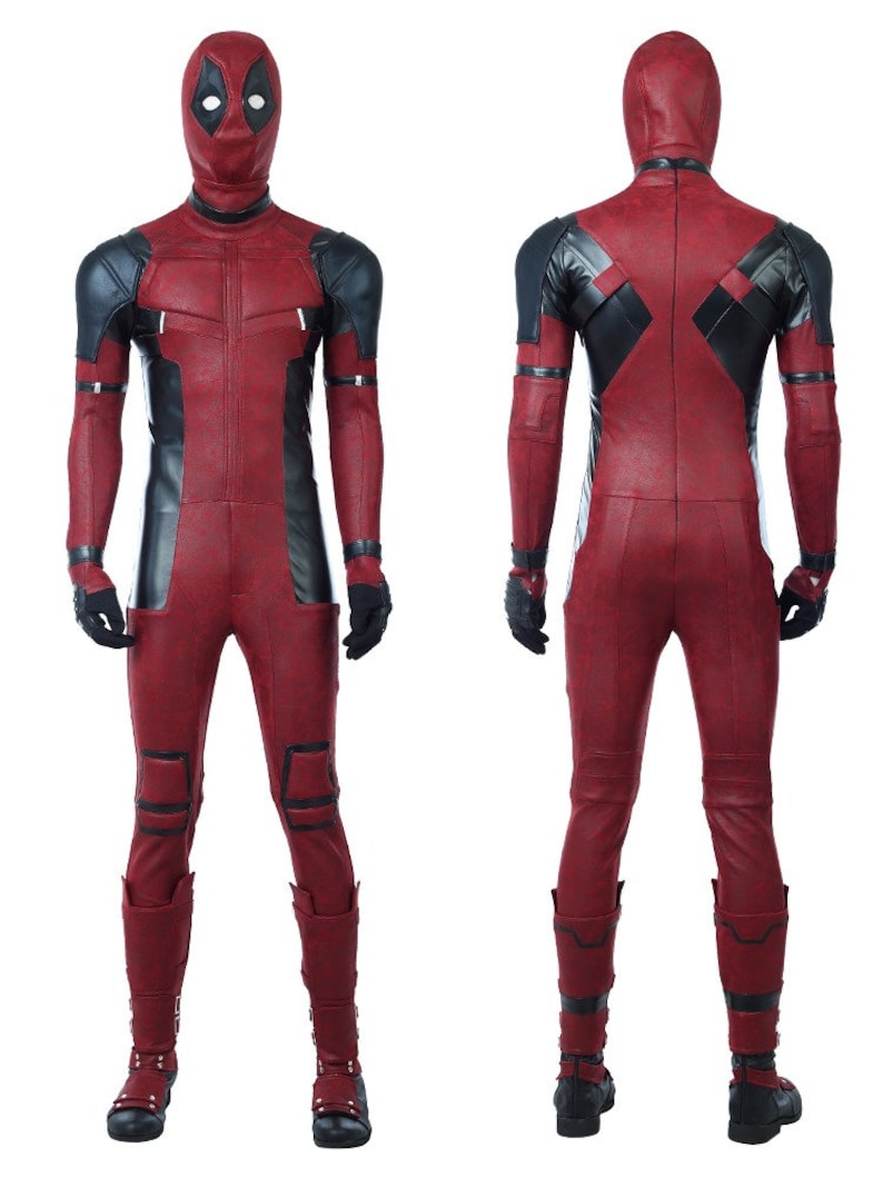 Deadpool 3 Cosplay Costume For Men Red Jumpsuit With Boots Full Set Deadpool Vs Wolverine Costume