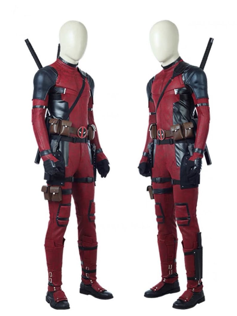 Deadpool 3 Cosplay Costume For Men Red Jumpsuit With Boots Full Set Deadpool Vs Wolverine Costume