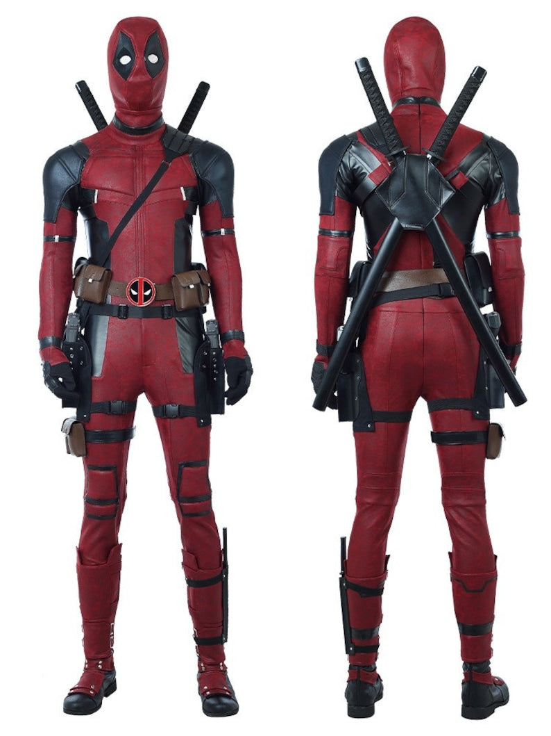 Deadpool 3 Cosplay Costume For Men Red Jumpsuit With Boots Full Set Deadpool Vs Wolverine Costume