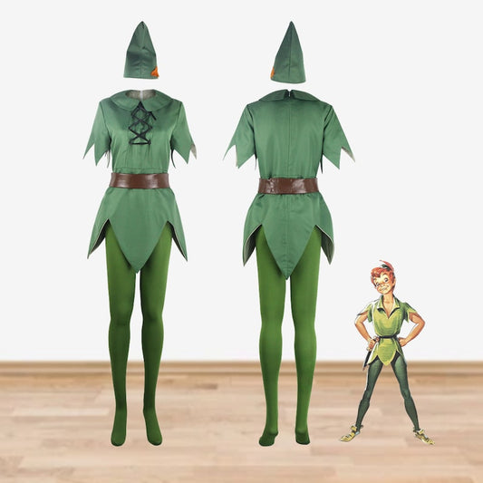 Peter Pan Costume, Peter Pan Costume Elf Outfit Halloween Cosplay Suit For Adult